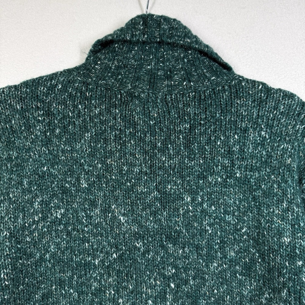 LL Bean Sweater Women Large Wool Blend Cable Knit Cardigan Fisherman Chunky Marl - Picture 6 of 10